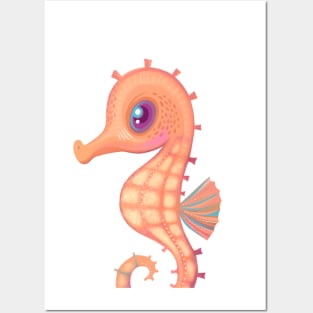 Cute seahorse Posters and Art